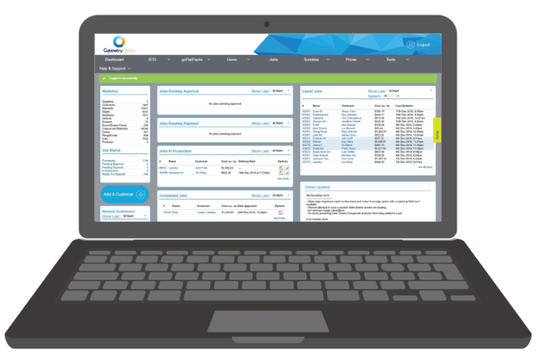 Cabinetry.Online admin dashboard