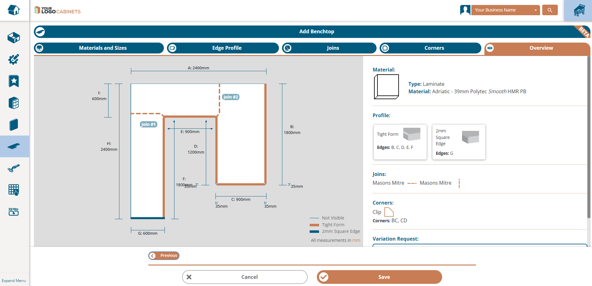 benchtop order overview