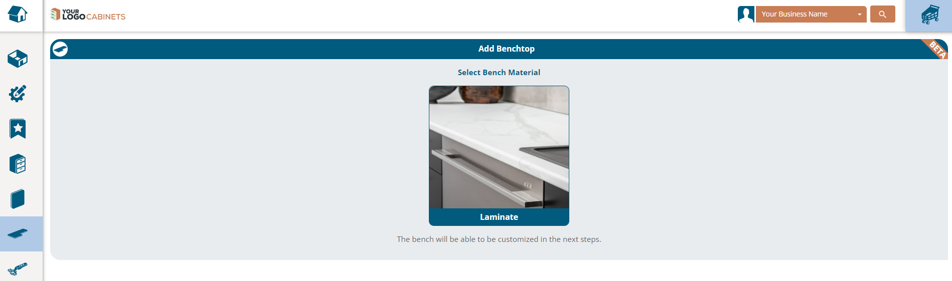 select your benchtop material